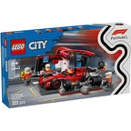 Lego - City 60443 (Pit Stop and Mechanics with Ferrari F1 Race Car) 322-Piece Set - 6+