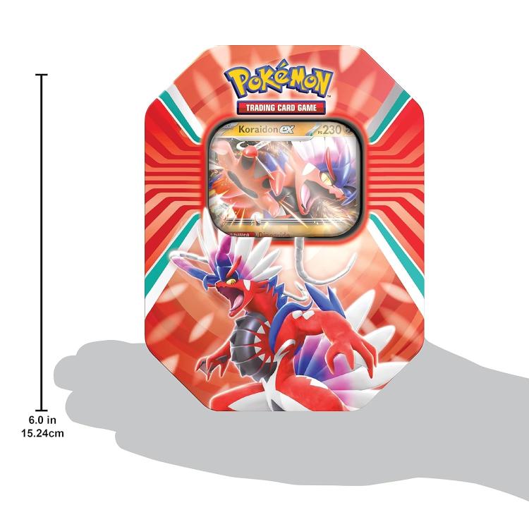 Pokemon Tin: "Paldea Legends" Tcg Gcc Card Game Koraidon/Miraidon (Random)