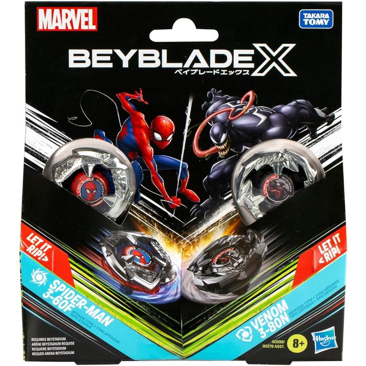Hasbro - Beyblade X Marvel 2-Pack Tops Spider-Man 3-60F Vs Venom 3-80N