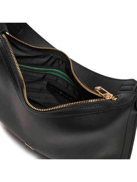 Tommy Hilfiger Women's Black Bag with Adjustable Shoulder Strap and Removable Handle