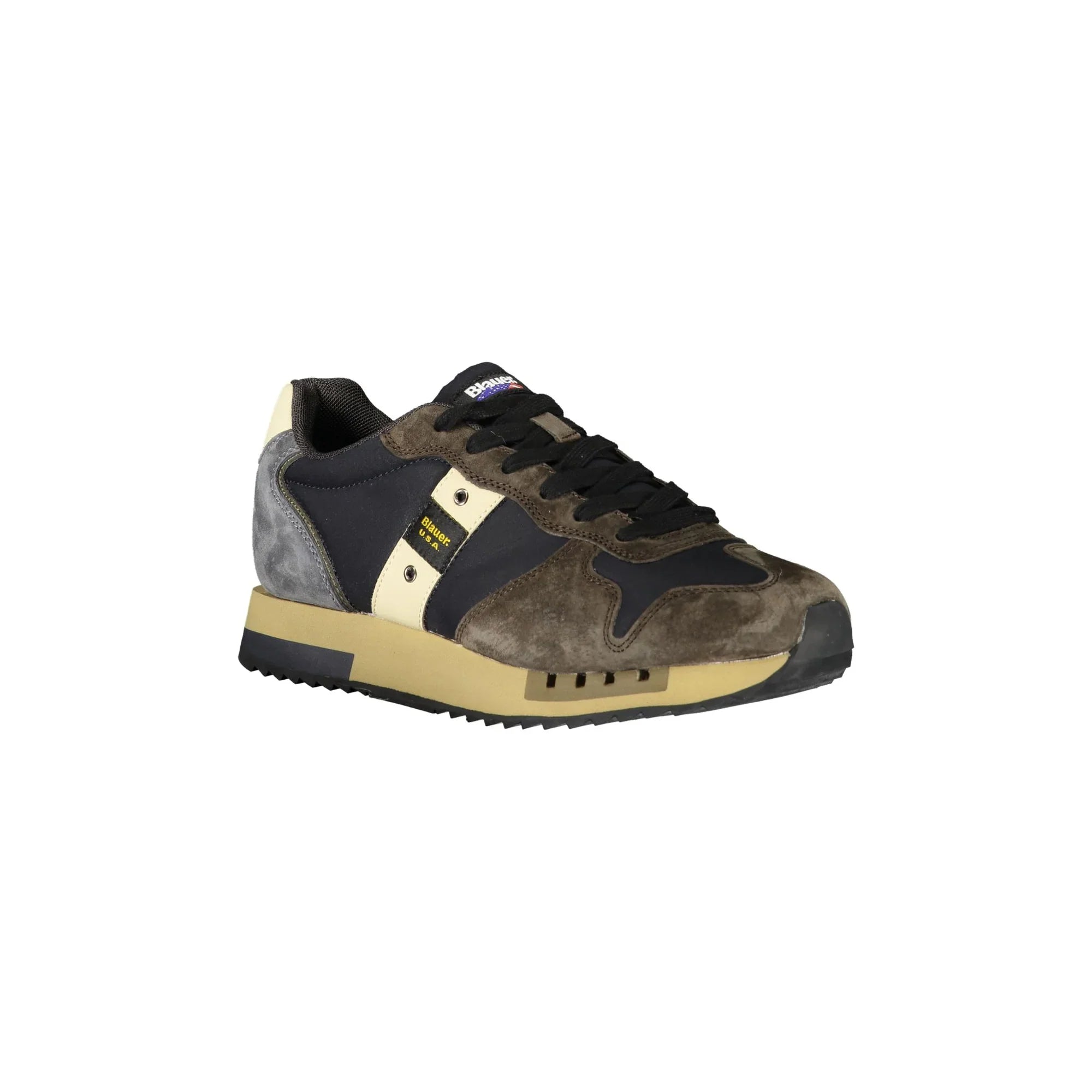 BLAUER Men's Blue Sneakers with Laces and Contrast Details