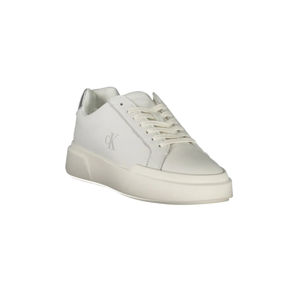 CALVIN KLEIN Sneakers Donna Bianche con Lacci e Dettagli in Argento