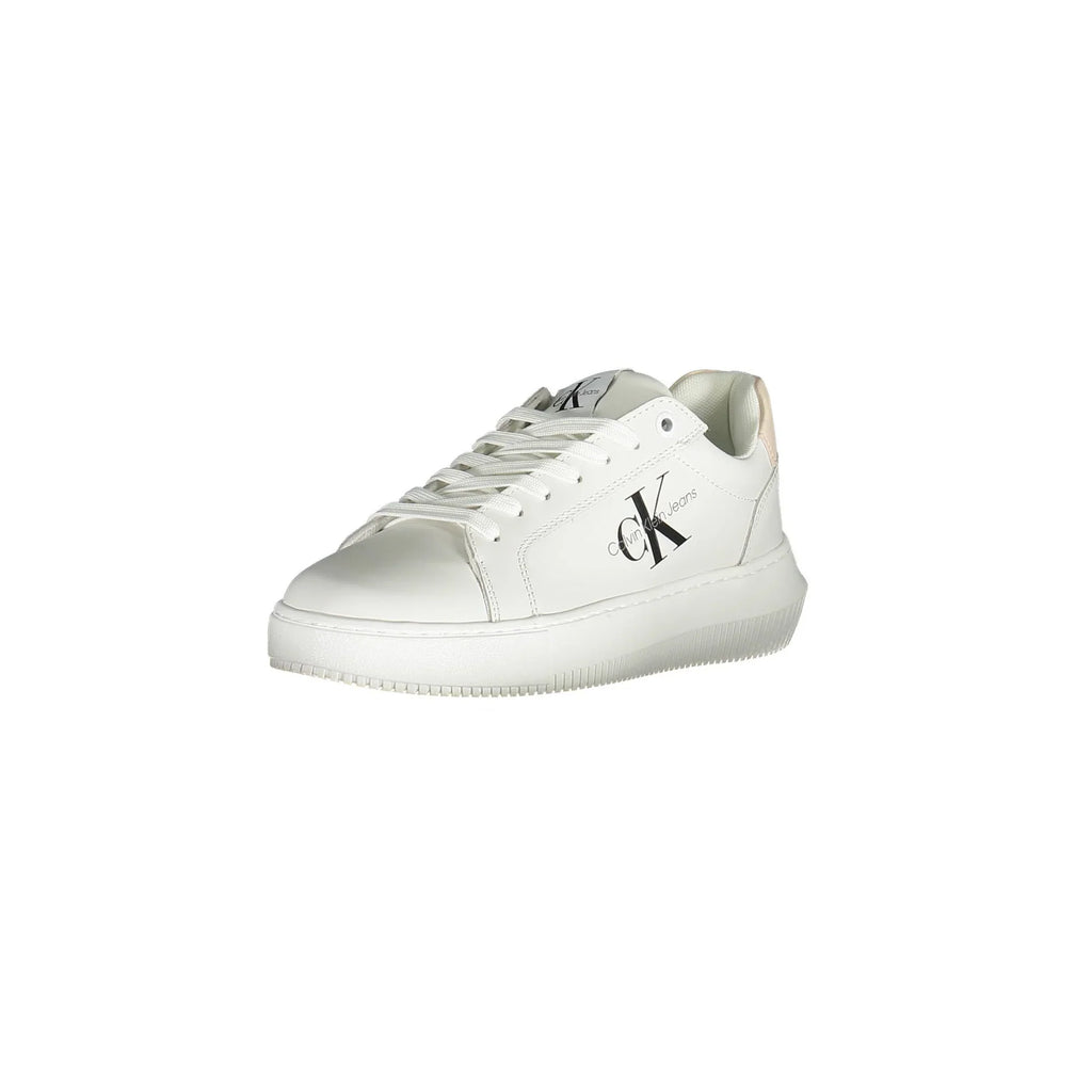 CALVIN KLEIN Scarpe Sneakers Donna Bianche con Dettagli Logo