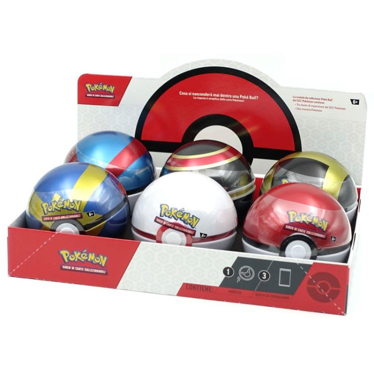 Pokemon Poké Ball Tin (Best Of 2021) TCG GCC Cards Ita (A24 White/Red Sphere)