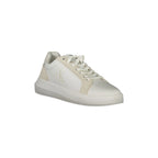 CALVIN KLEIN Scarpe Sneakers Uomo Bianche con Stampa e Dettagli a Contrasto