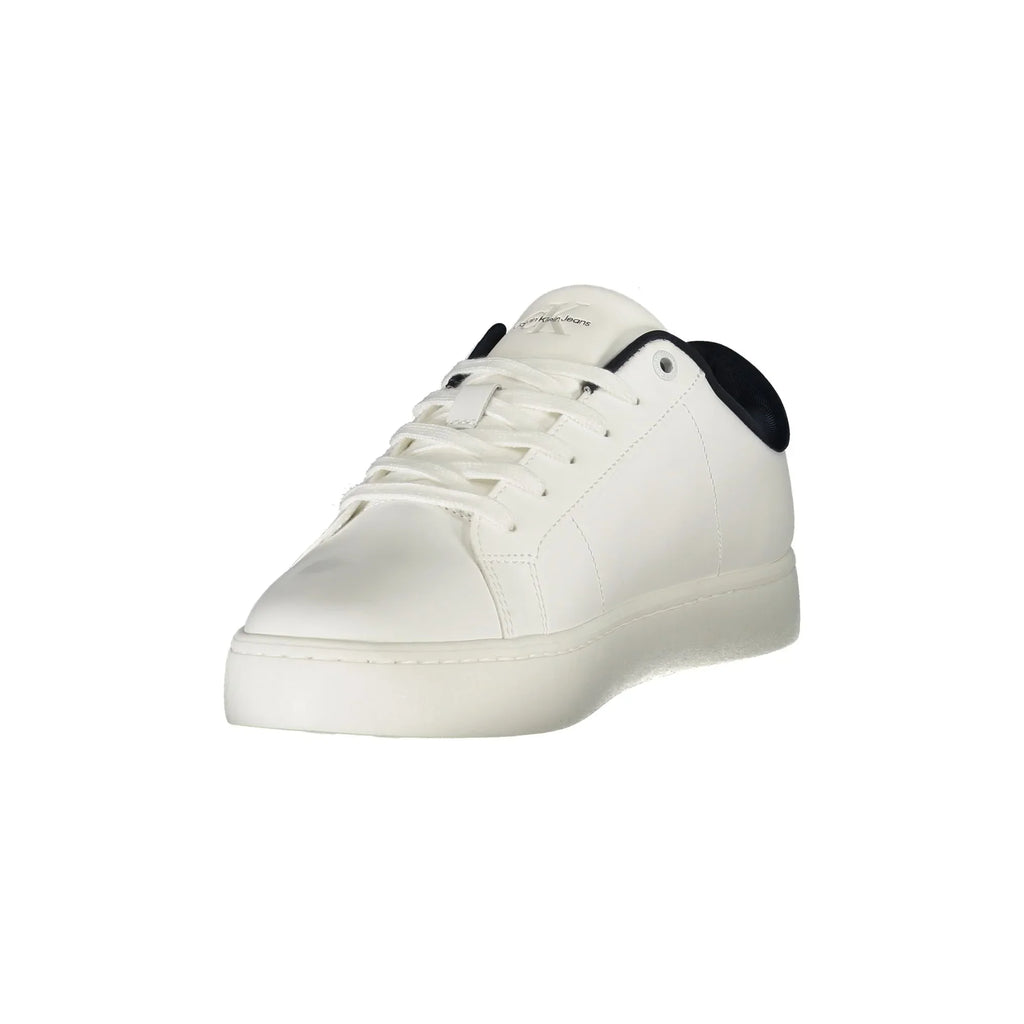 CALVIN KLEIN Scarpe Sneakers Uomo Bianche con Dettagli Blu