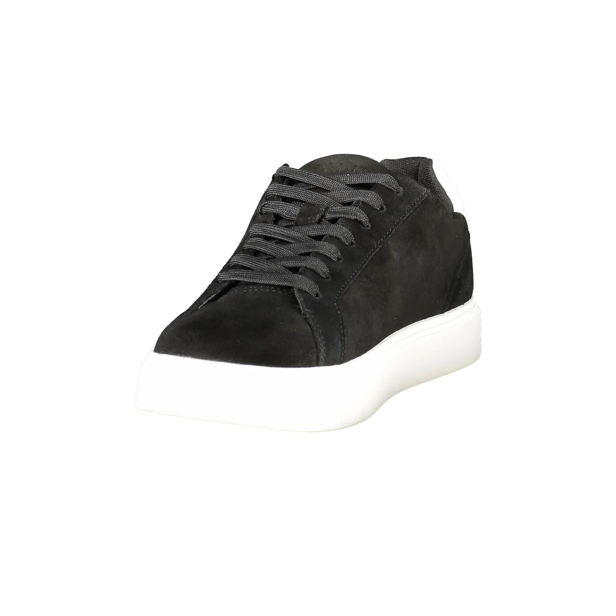 CALVIN KLEIN Men's Black Lace-Up Sneakers with White Details