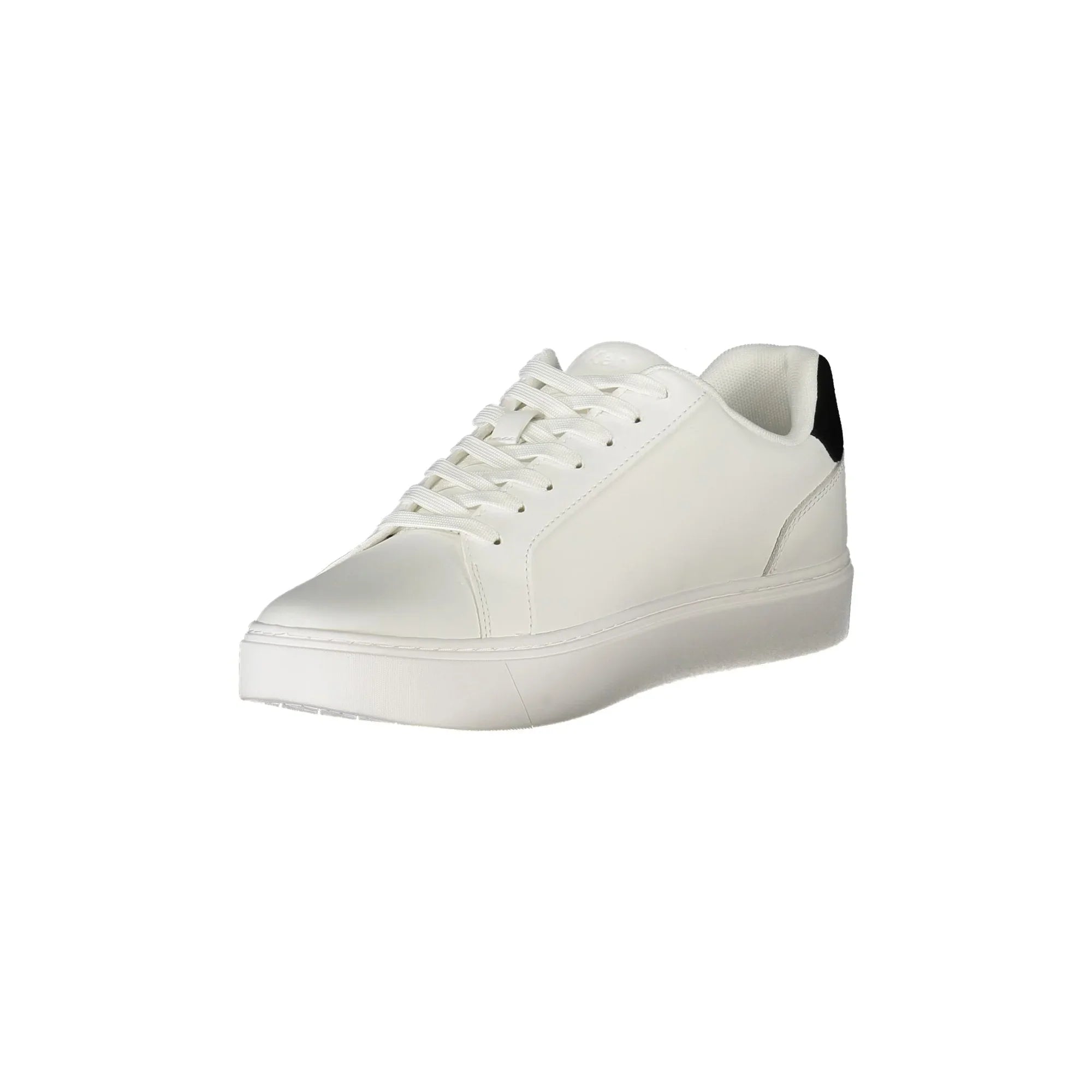 CALVIN KLEIN Men's White Lace-up Sneakers with Black Details