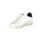 BLAUER Scarpe Sneakers Uomo Bianche con Dettagli Blu e Plantare Removibile