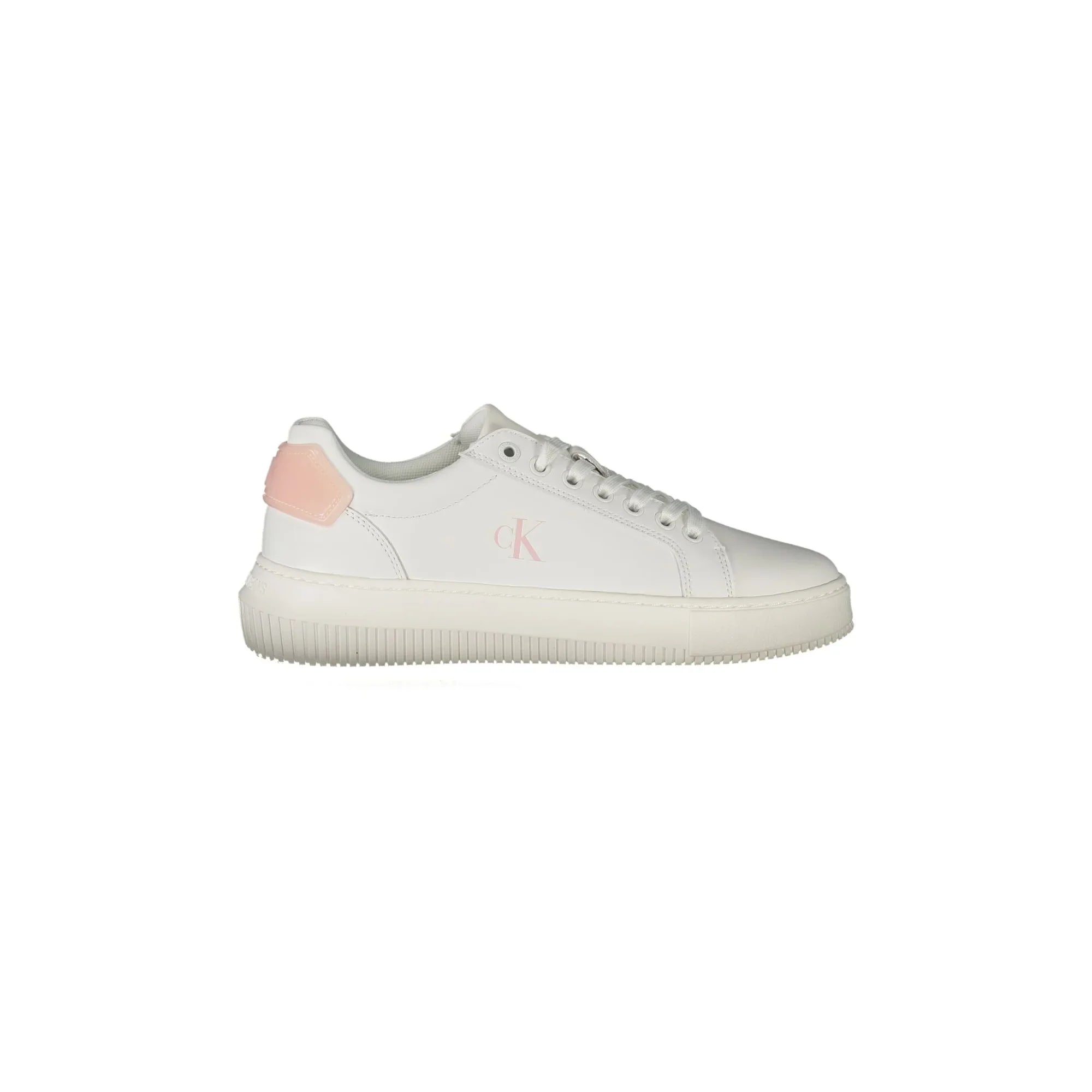 CALVIN KLEIN Women's White Sport Shoes with Pink Details