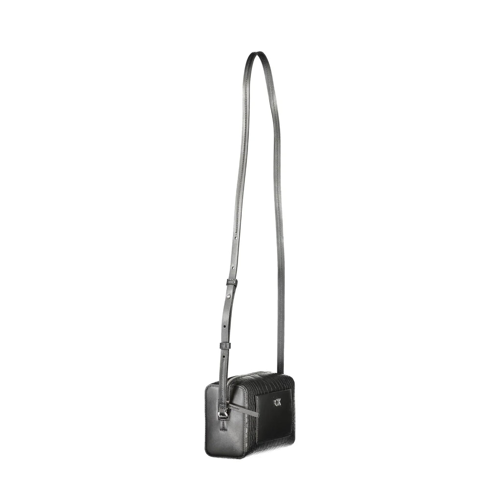 CALVIN KLEIN Women's Black Crossbody Bag with Zip and Contrast Details