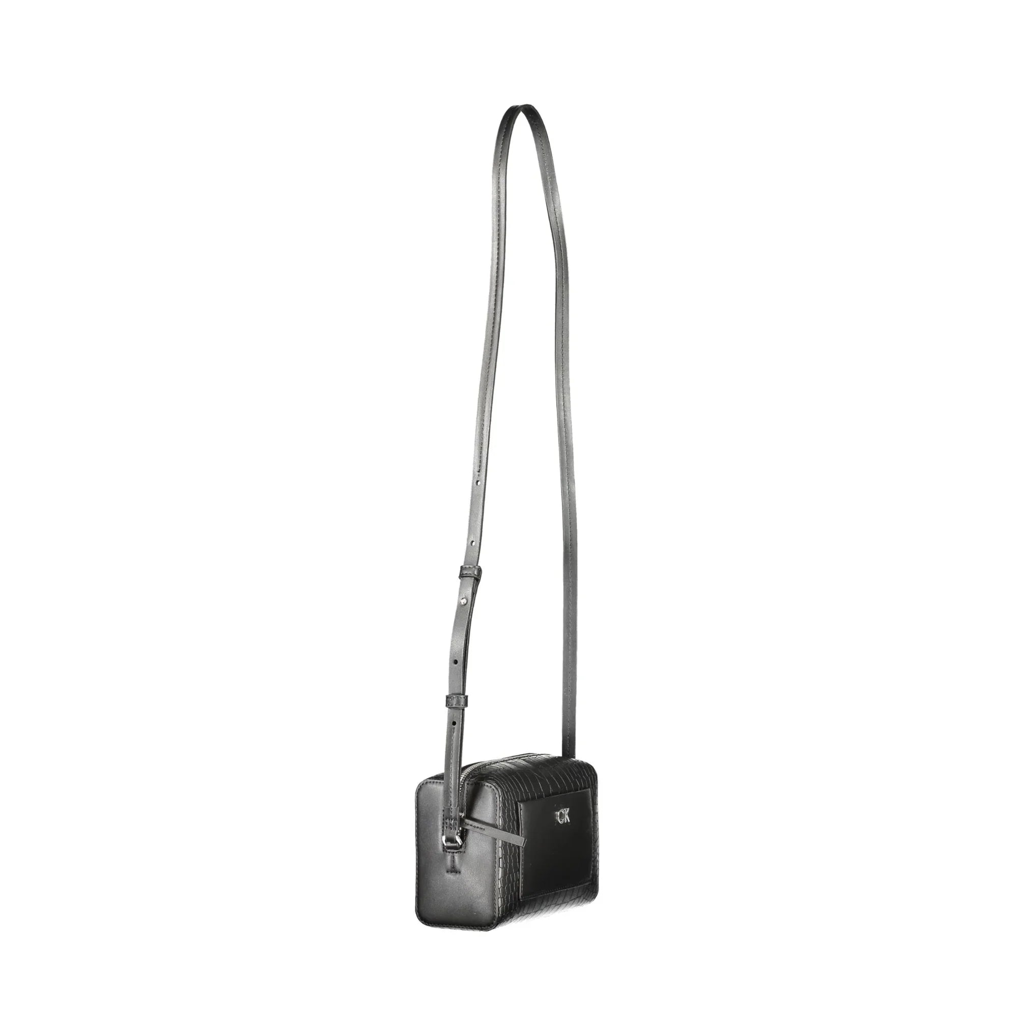 CALVIN KLEIN Women's Black Crossbody Bag with Zip and Contrast Details