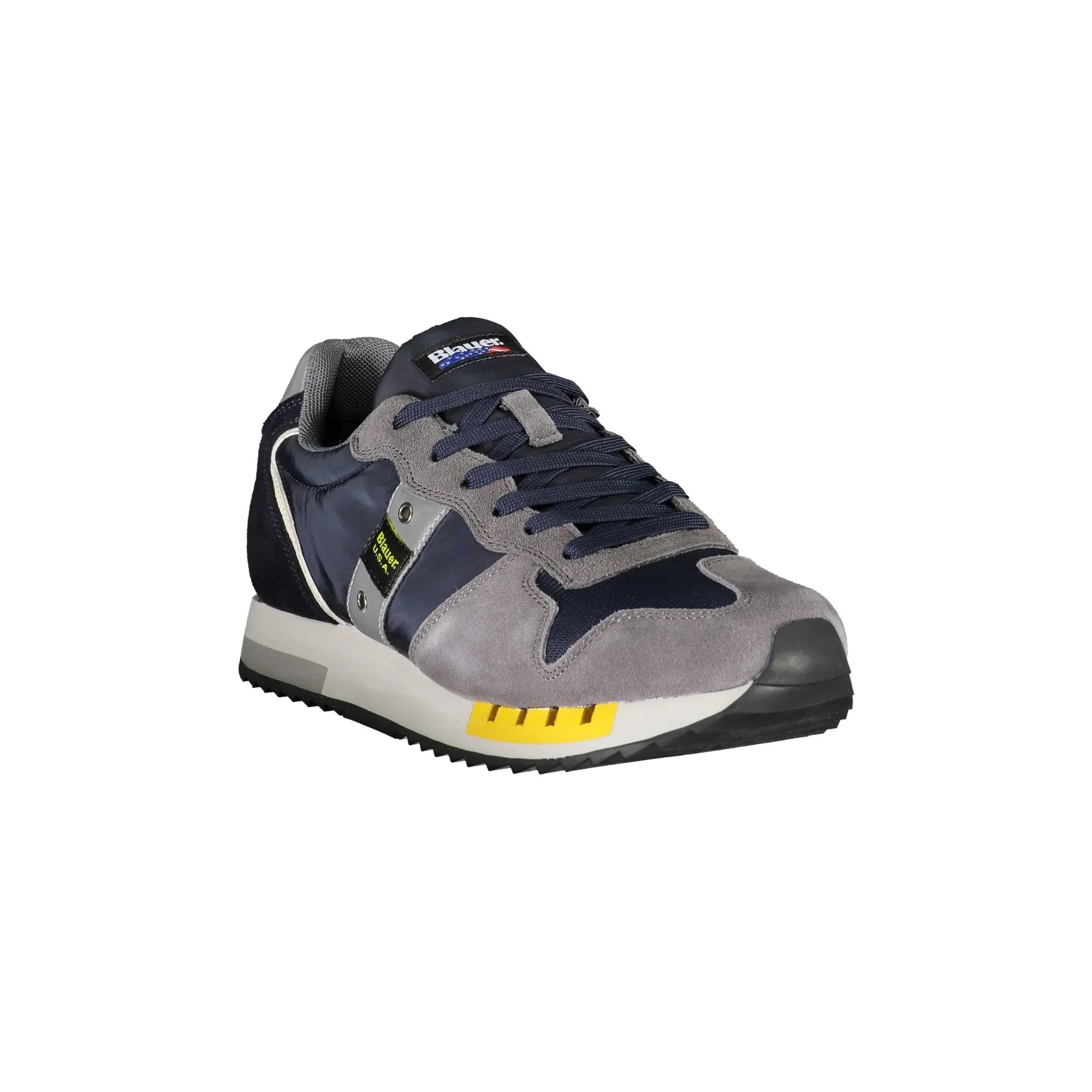 BLAUER Men's Blue Sneakers with Contrast Details
