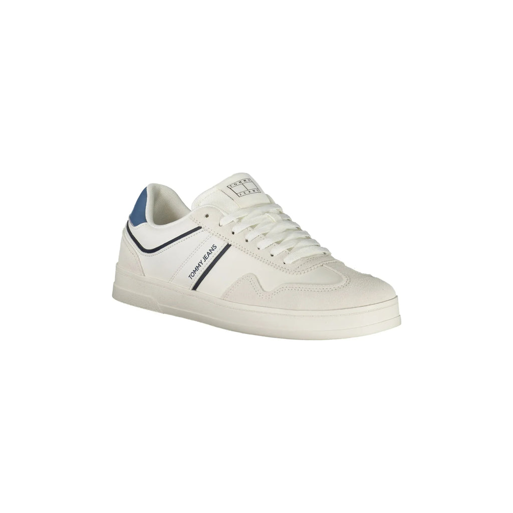 TOMMY HILFIGER Scarpe Sneakers Uomo Bianche con Dettagli a Contrasto