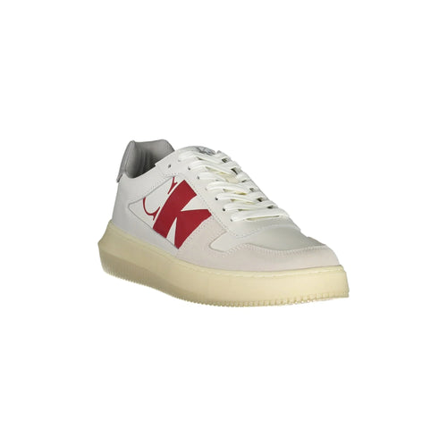 CALVIN KLEIN Men's White Sneakers with Contrast Details