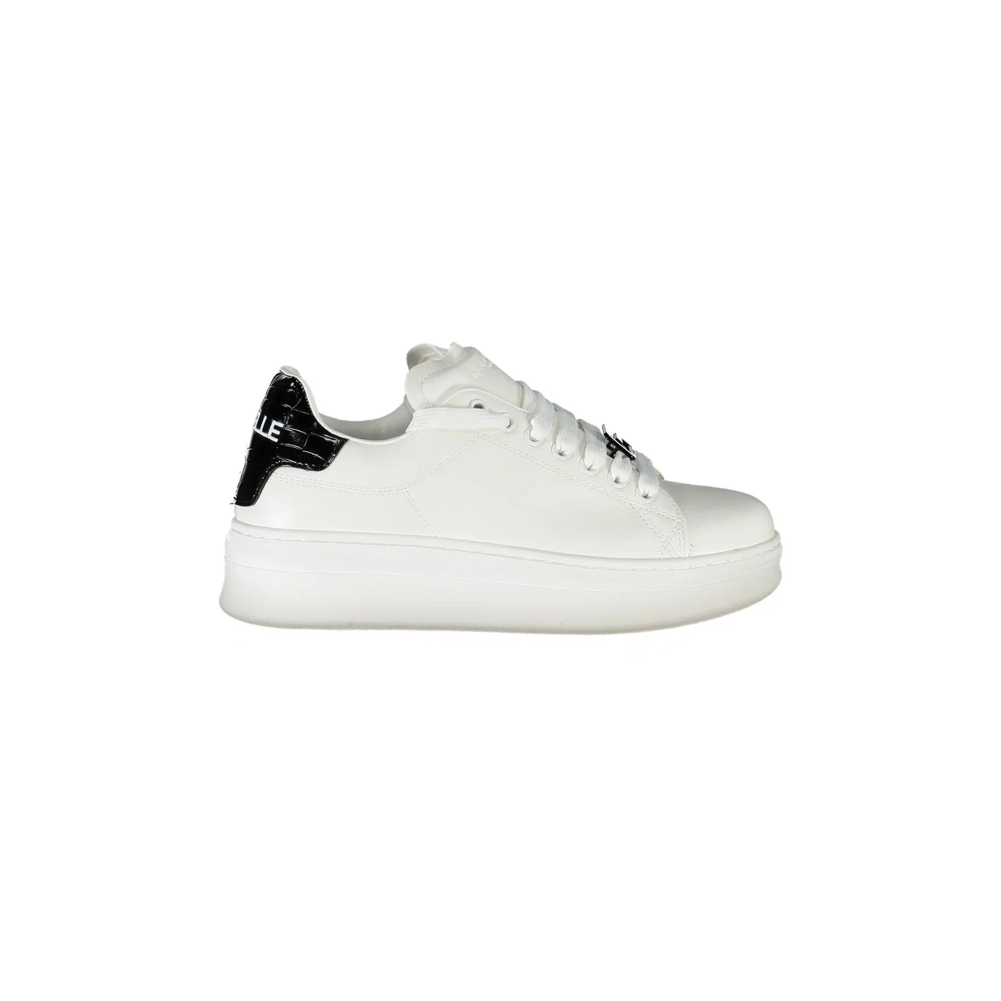 GAELLE PARIS Women's White Sneakers with Contrast Laces