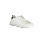 CALVIN KLEIN Men's White Lace-up Sneakers with Logo