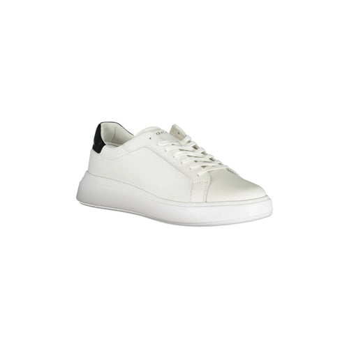 CALVIN KLEIN Men's White Lace-up Sneakers with Logo