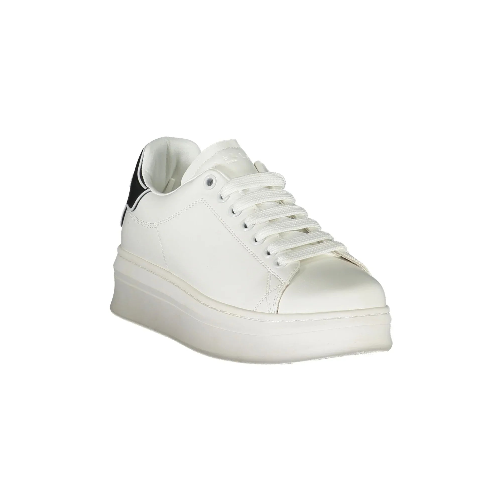 GAELLE PARIS Women's White Lace-Up Sneakers with Logo
