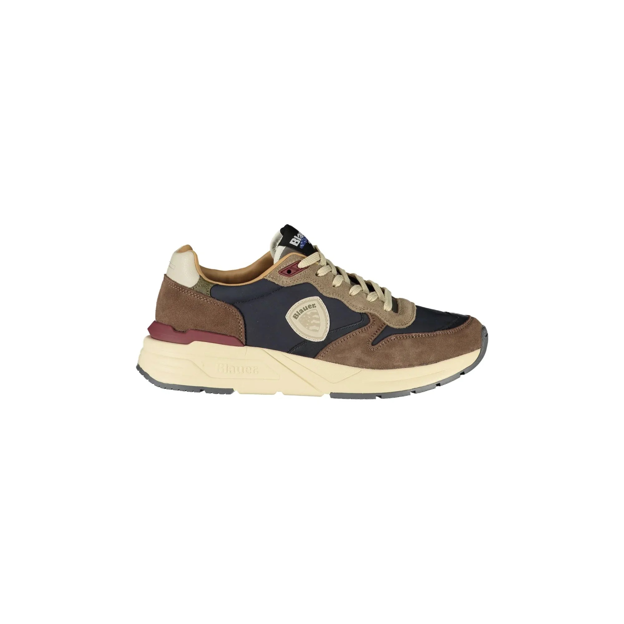 BLAUER Men's Blue Sneakers with Laces and Contrast Details