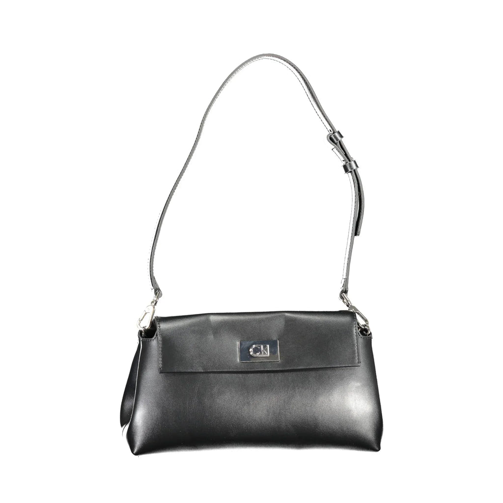 CALVIN KLEIN Women's Black Shoulder Bag with Snap Closure