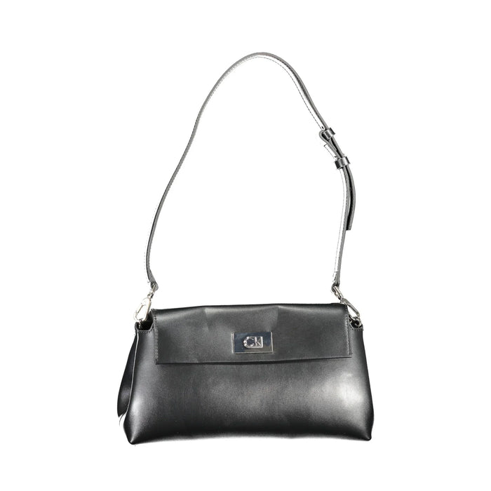 CALVIN KLEIN Women's Black Shoulder Bag with Snap Closure