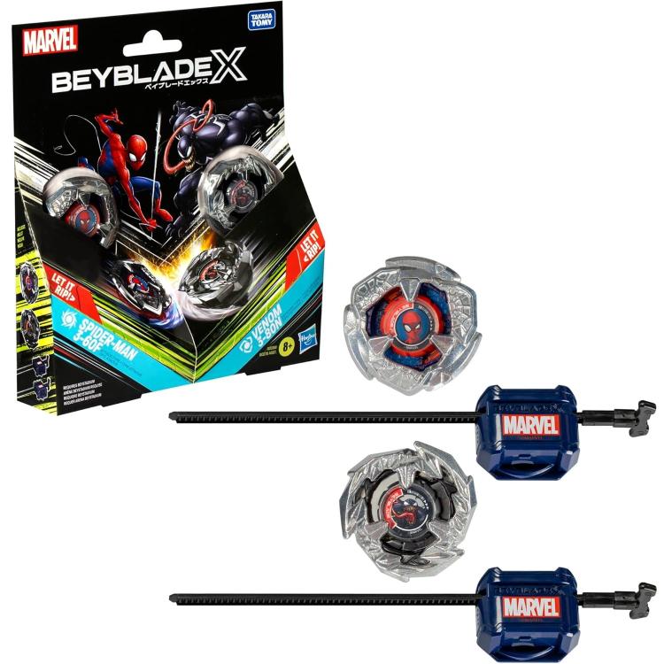 Hasbro - Beyblade X Marvel 2-Pack Tops Spider-Man 3-60F Vs Venom 3-80N
