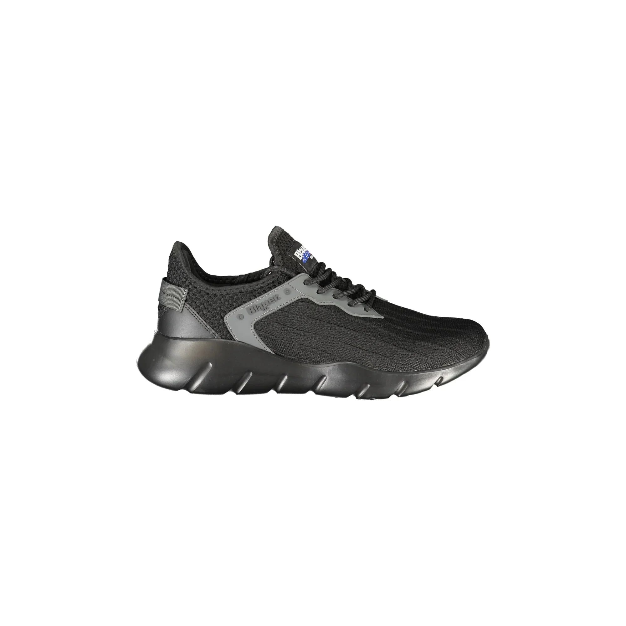 BLAUER Men's Black Sneakers with Laces and Contrast Details