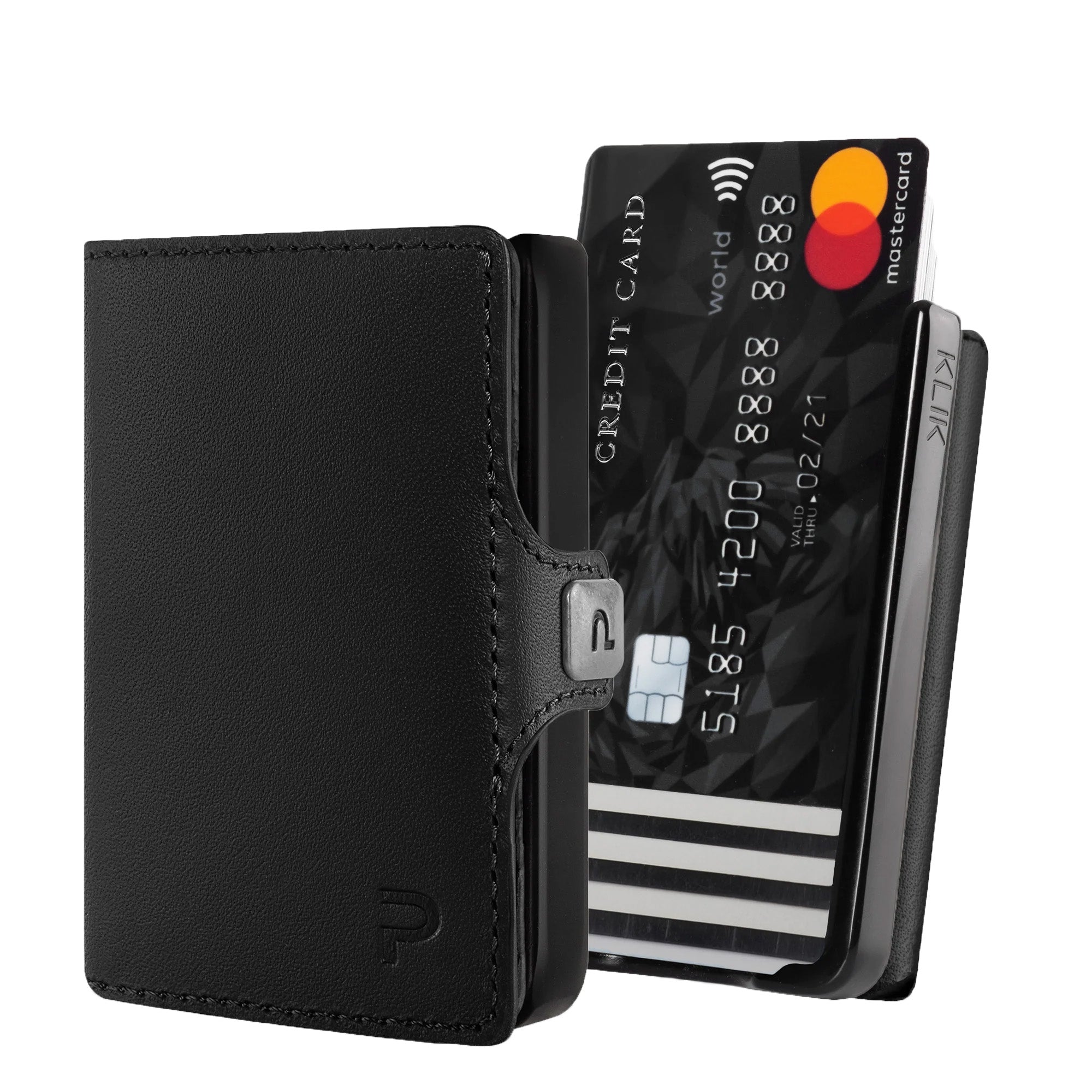 KLIK Minimal SLIM without coin pocket Black Leather