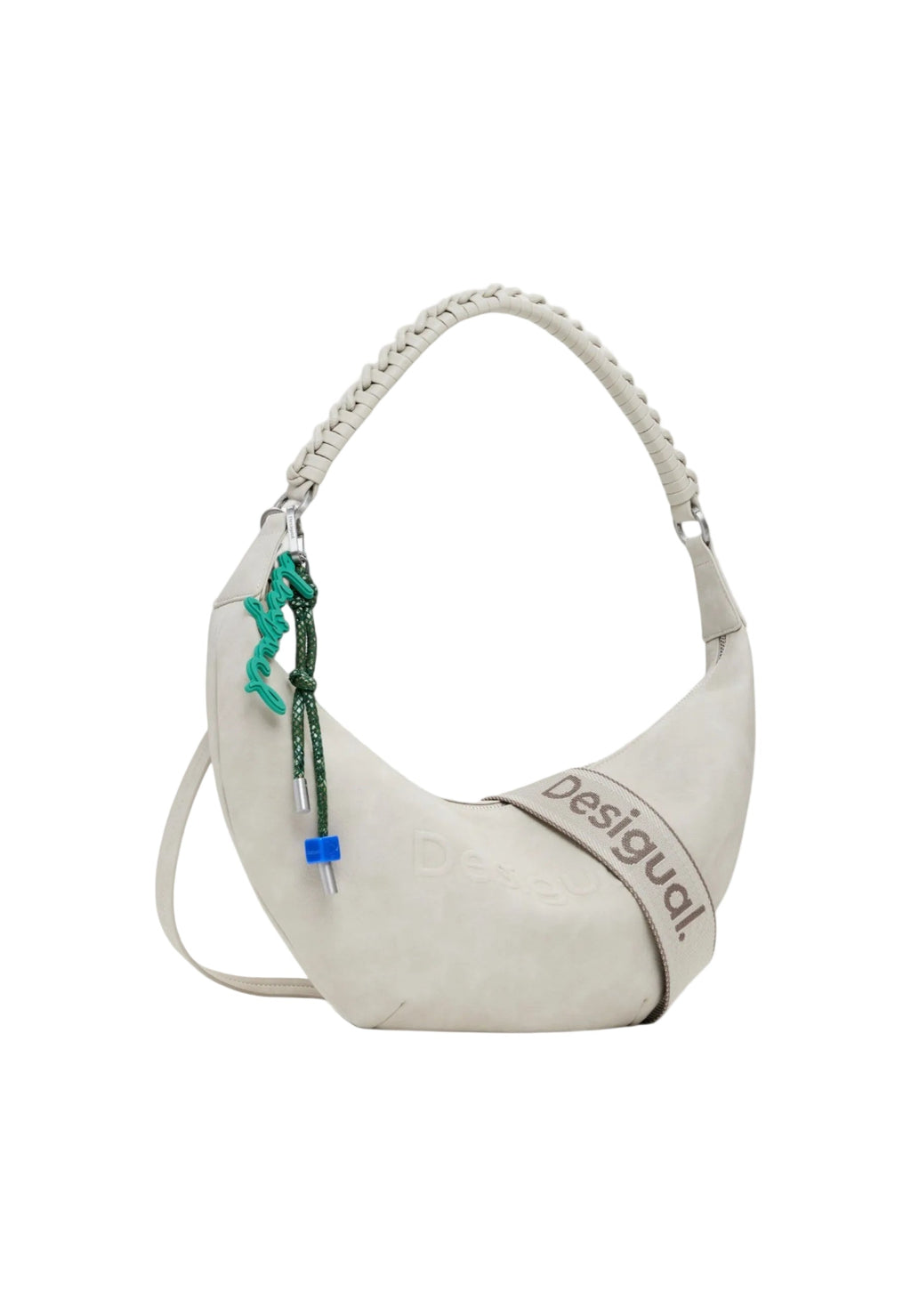 DESIGUAL Women's Beige Half Logo Zante Shoulder Bag