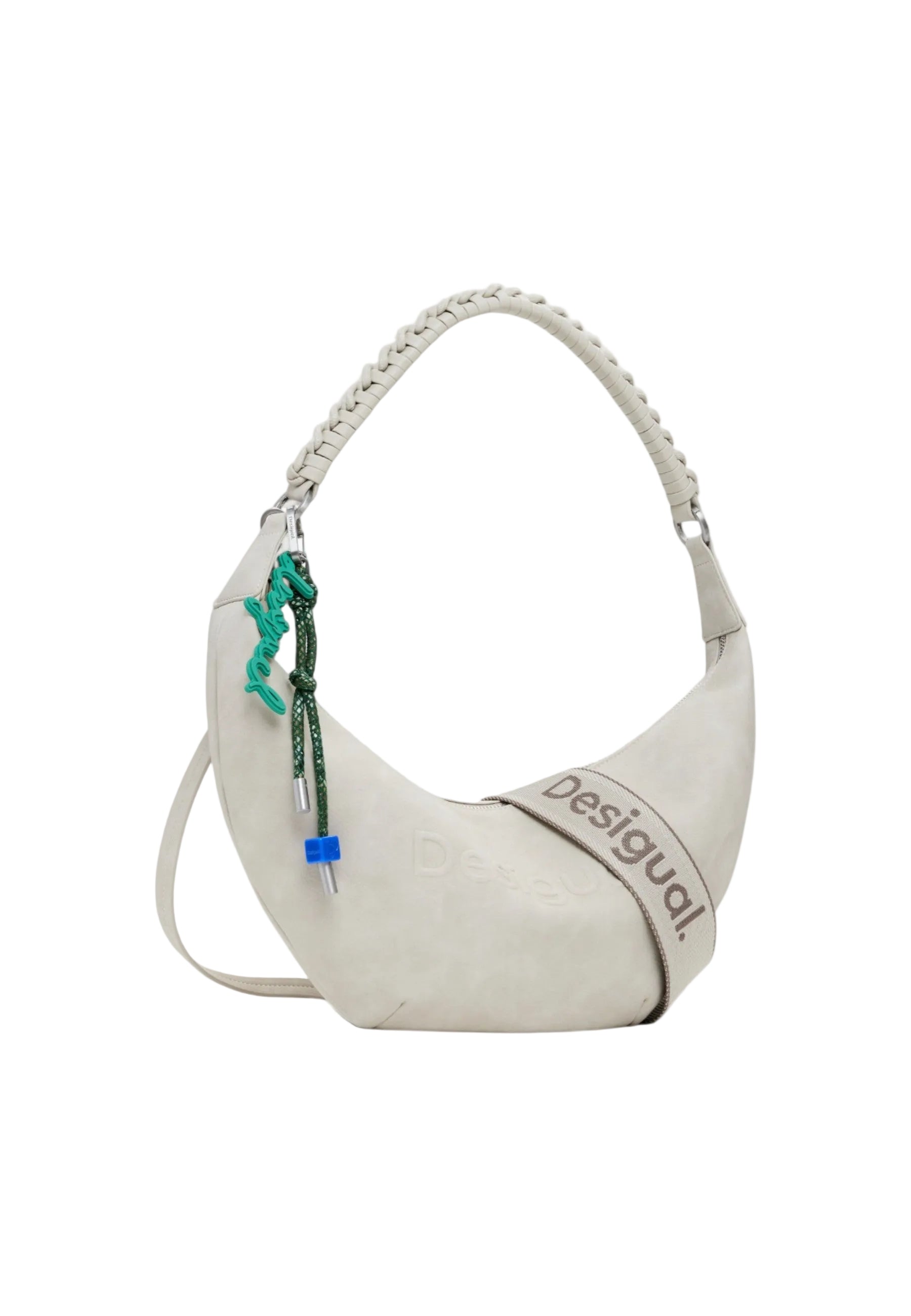 DESIGUAL Women's Beige Half Logo Zante Shoulder Bag