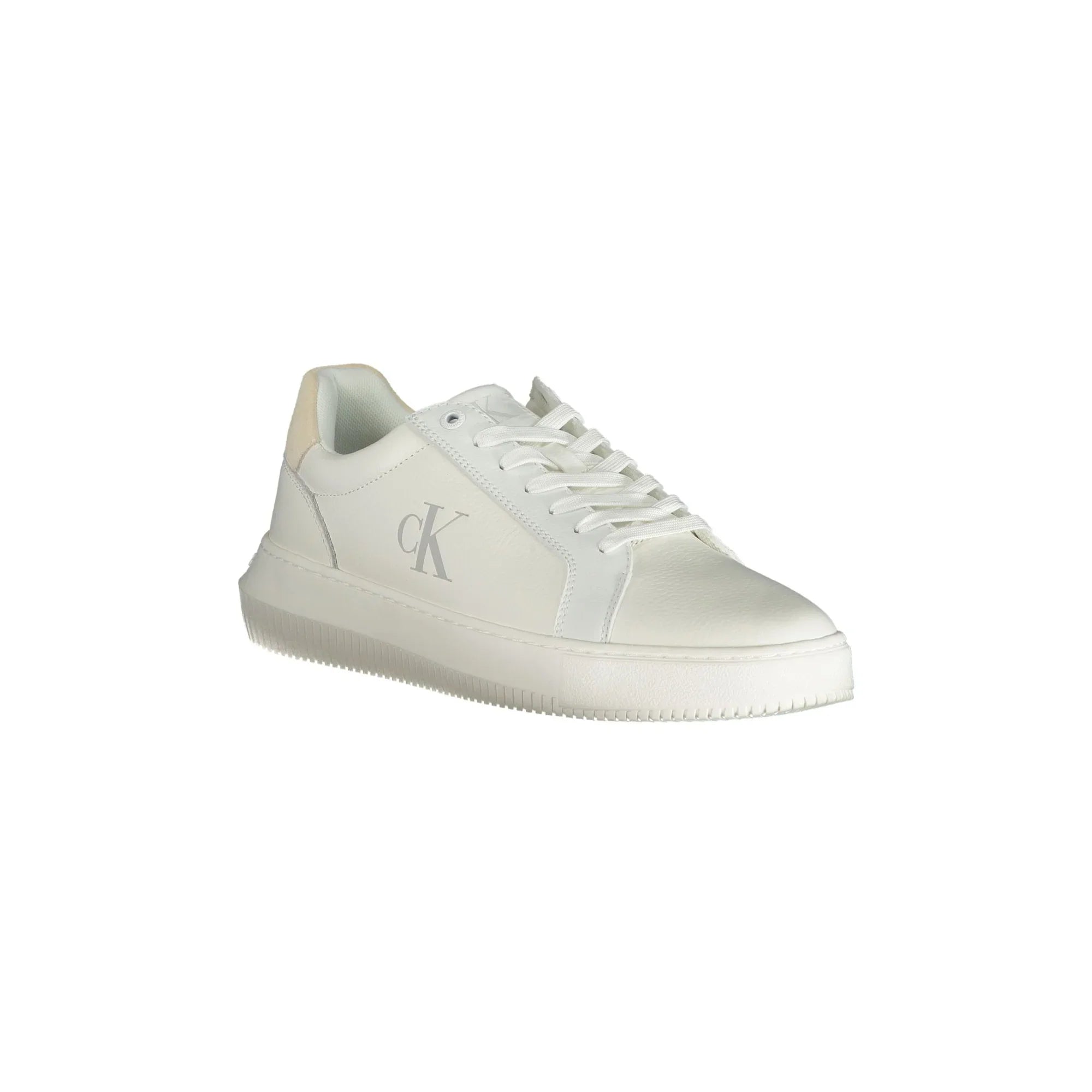 CALVIN KLEIN Men's White Sneakers with Contrast Details