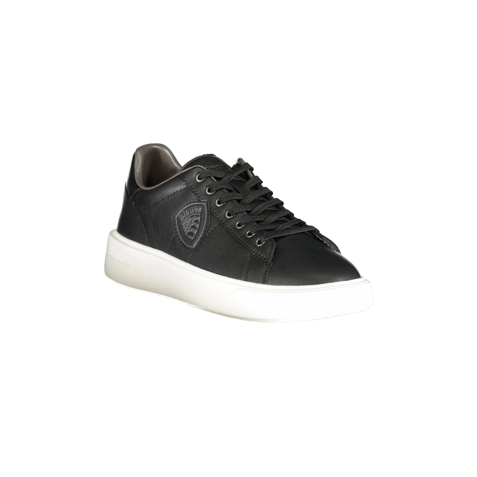 BLAUER Men's Black Athletic Shoes with Logo Applique