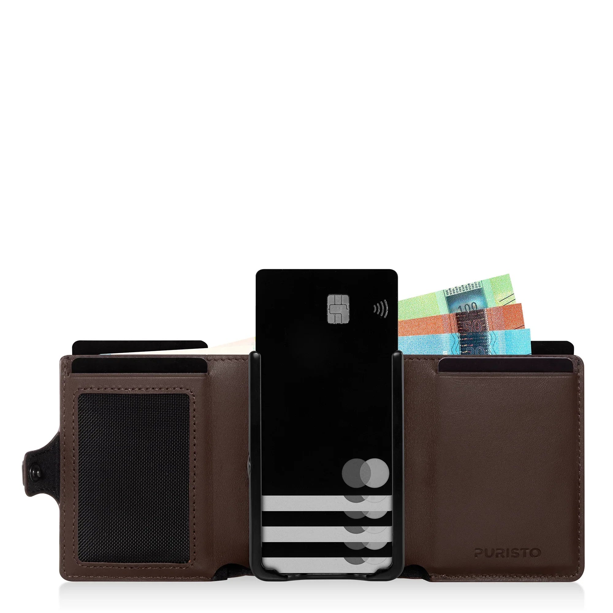 KLIK Classic with XL Coin Pocket Brown Leather