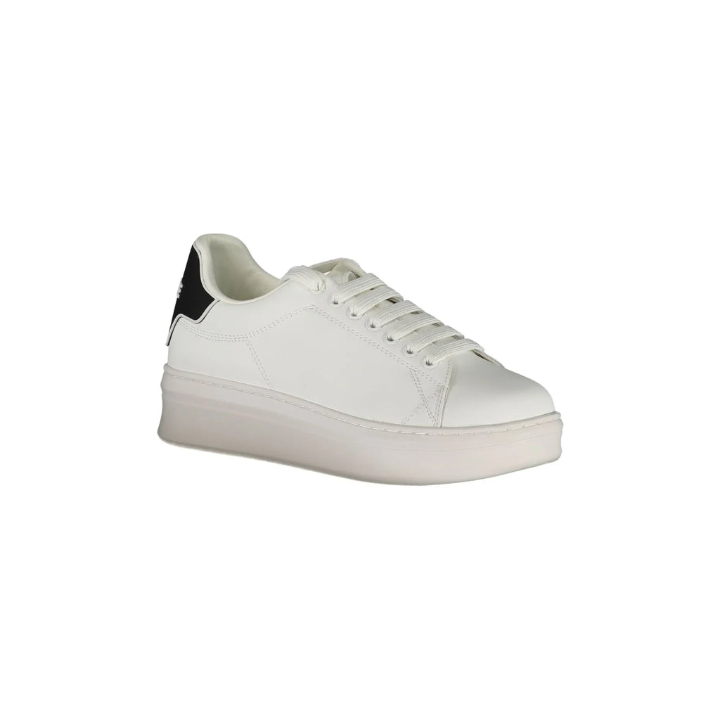GAELLE PARIS Women's White Sneakers with Double Logo Laces