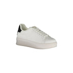GAELLE PARIS Women's White Sneakers with Double Logo Laces