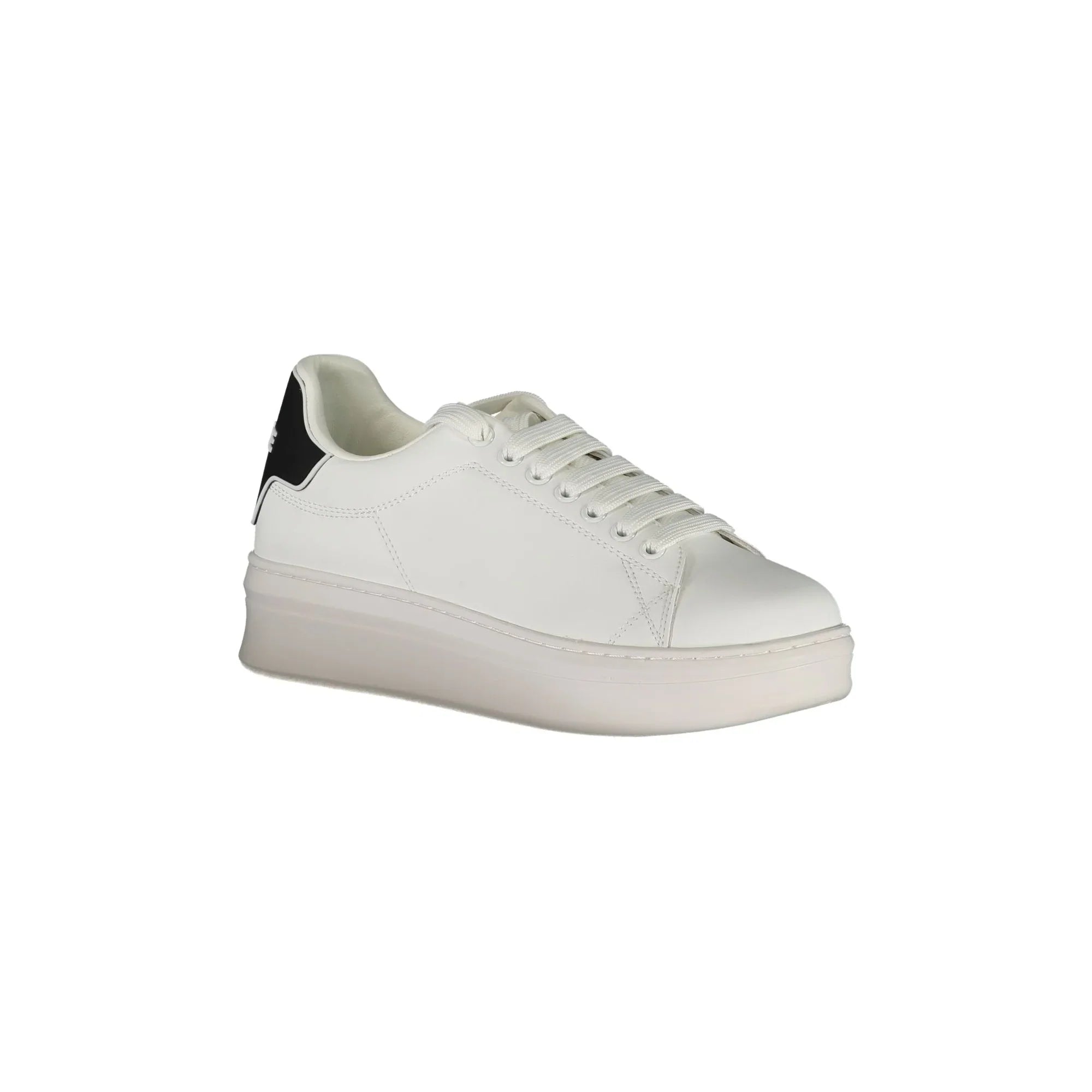 GAELLE PARIS Women's White Sneakers with Double Logo Laces