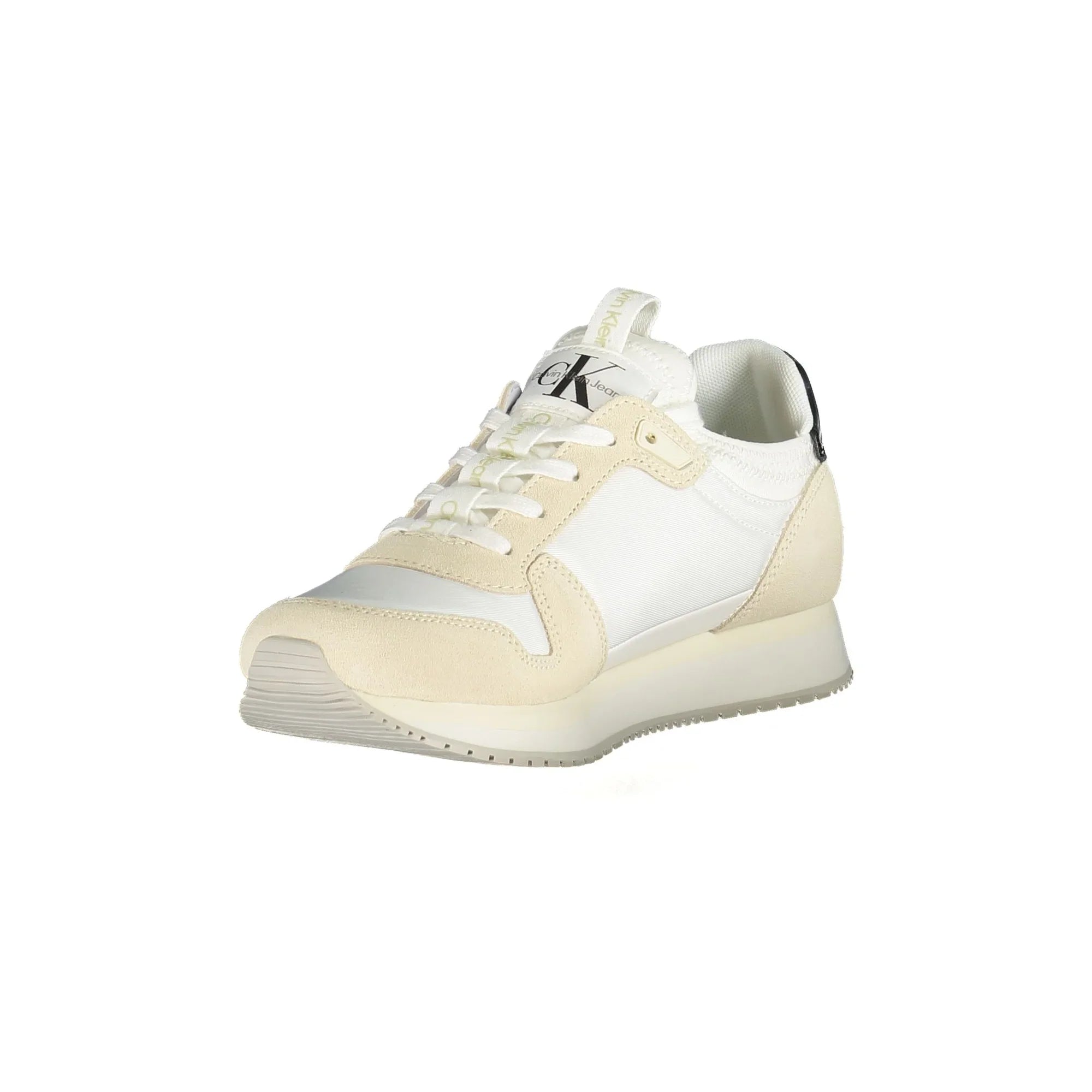 CALVIN KLEIN Women's White Sneakers with Contrast Details