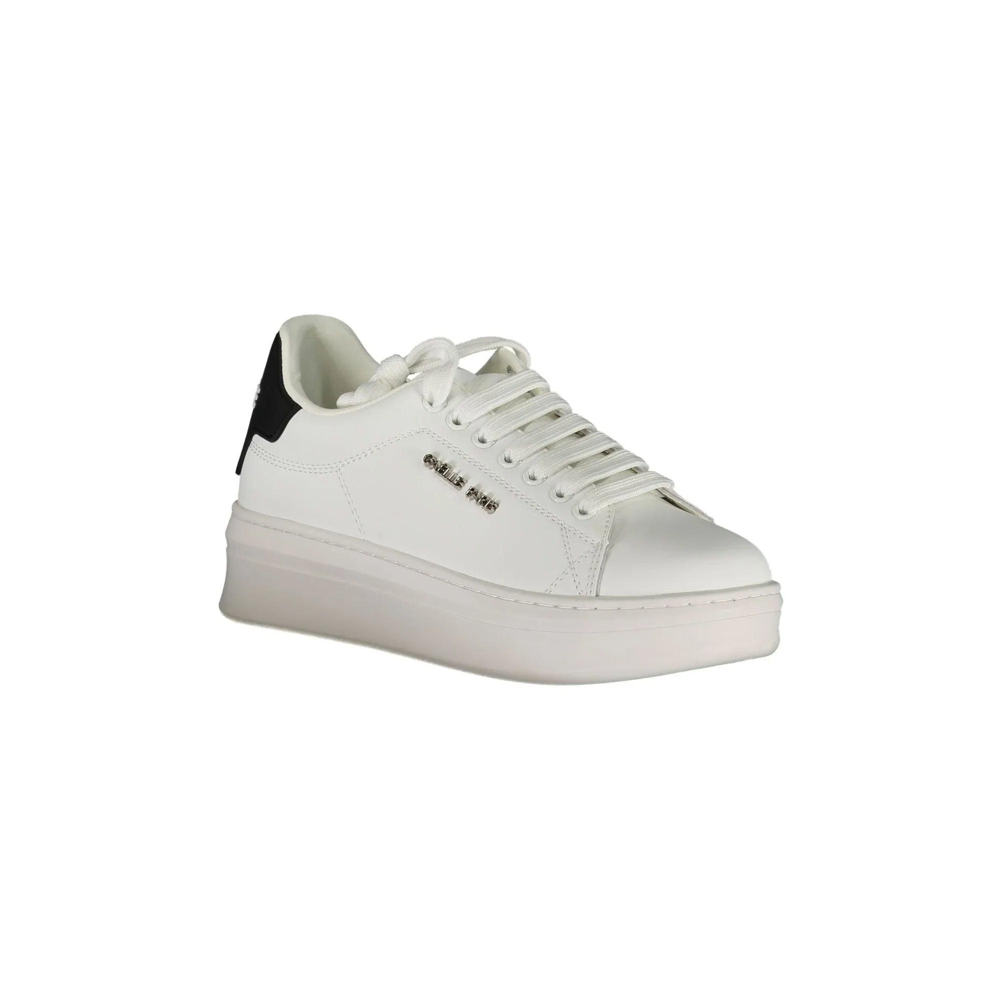 GAELLE PARIS Women's White Sneakers with Double Logo Laces