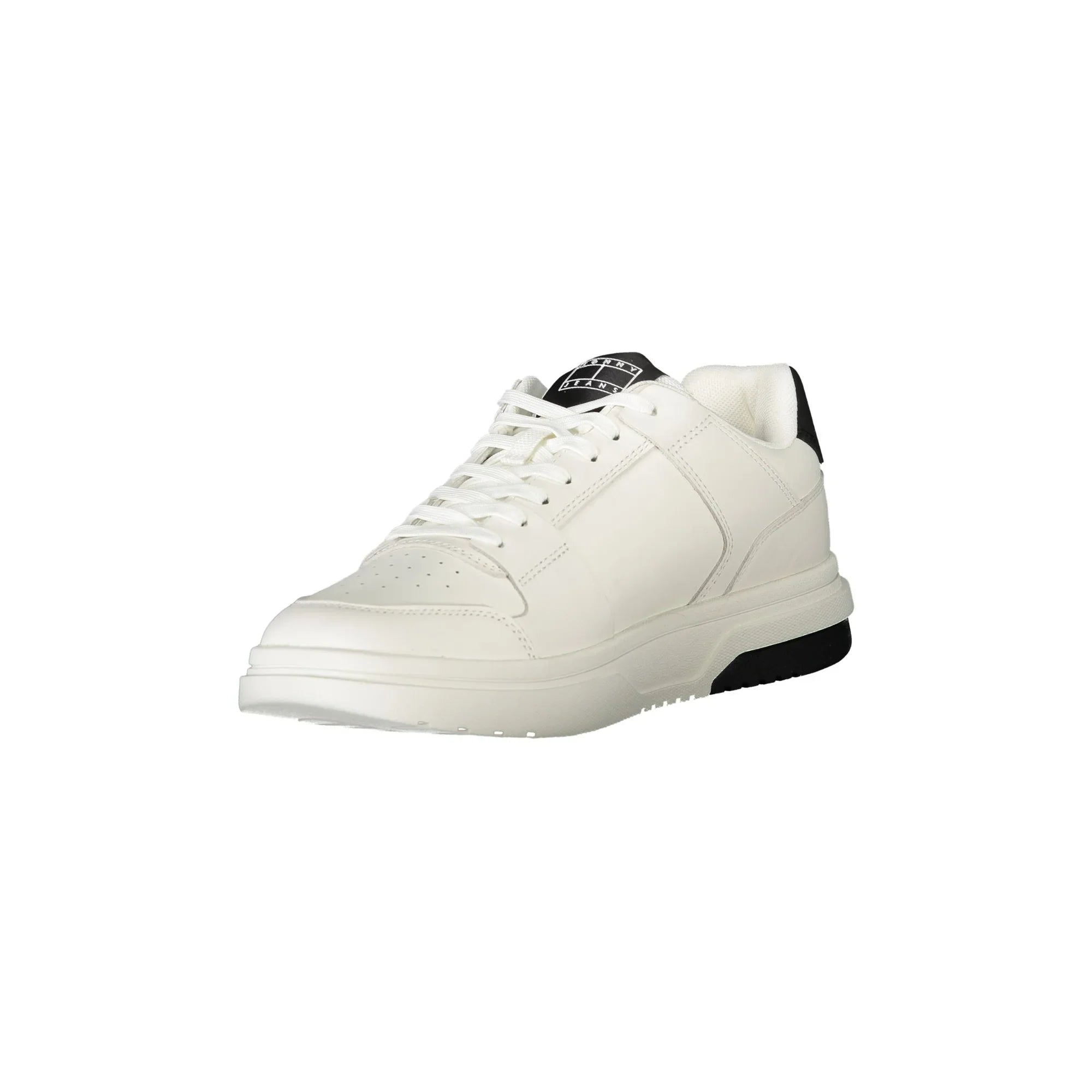 TOMMY HILFIGER Men's White Athletic Shoe with Black Details