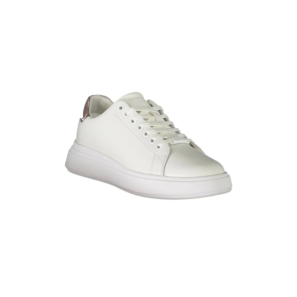 CALVIN KLEIN Scarpe Sneakers Donna Bianche con Dettagli a Contrasto