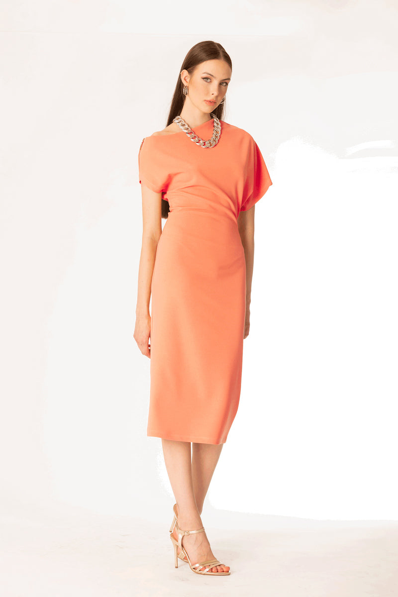 Elegant asymmetrical neck dress for every occasion