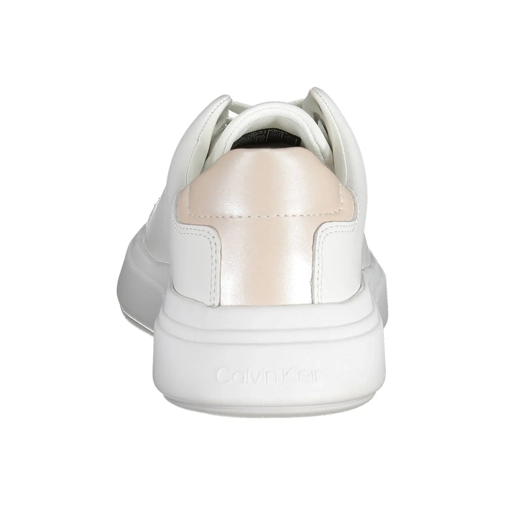 CALVIN KLEIN Scarpe Sneakers Donna Bianche con Dettagli a Contrasto