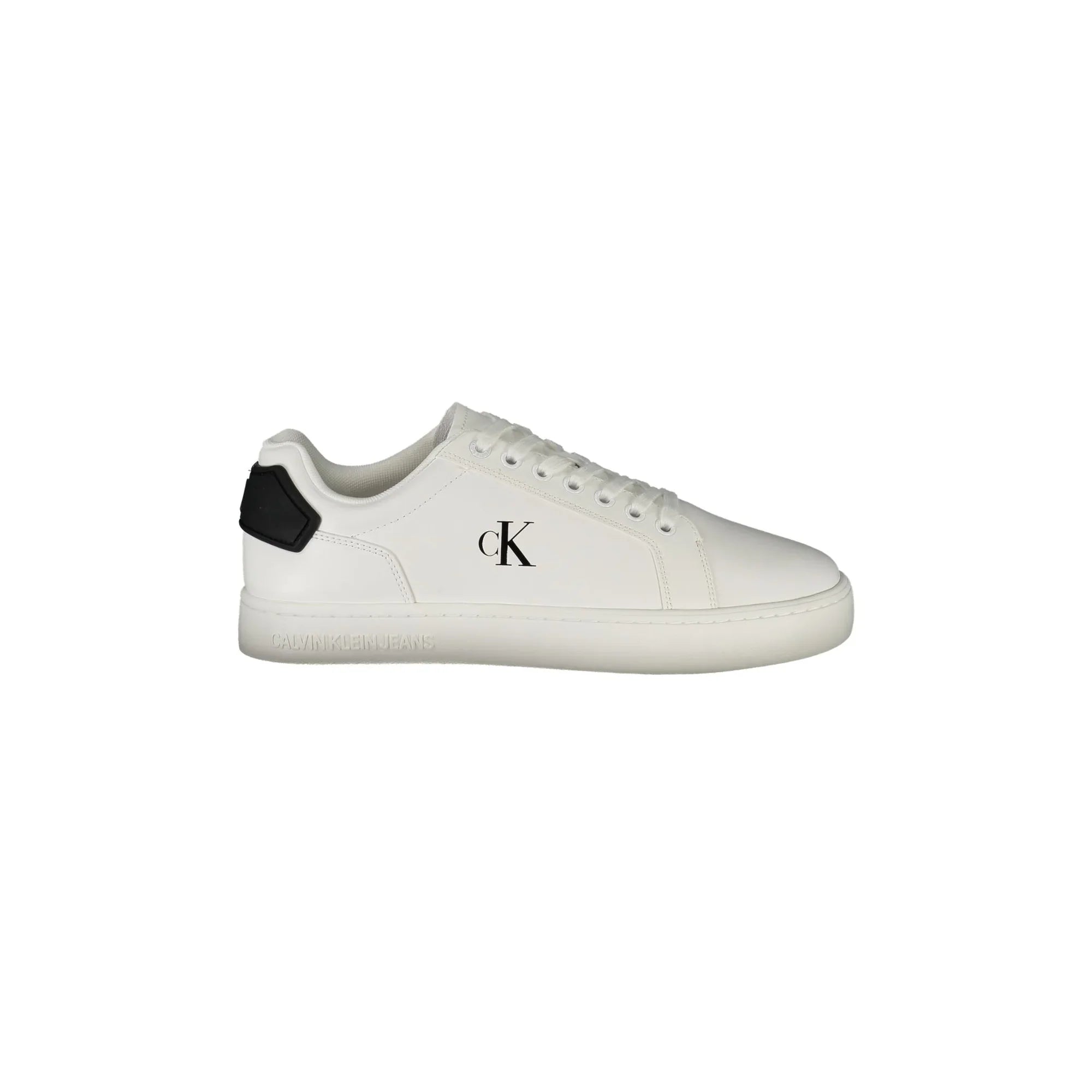 CALVIN KLEIN Men's White Sport Shoes with Black Details