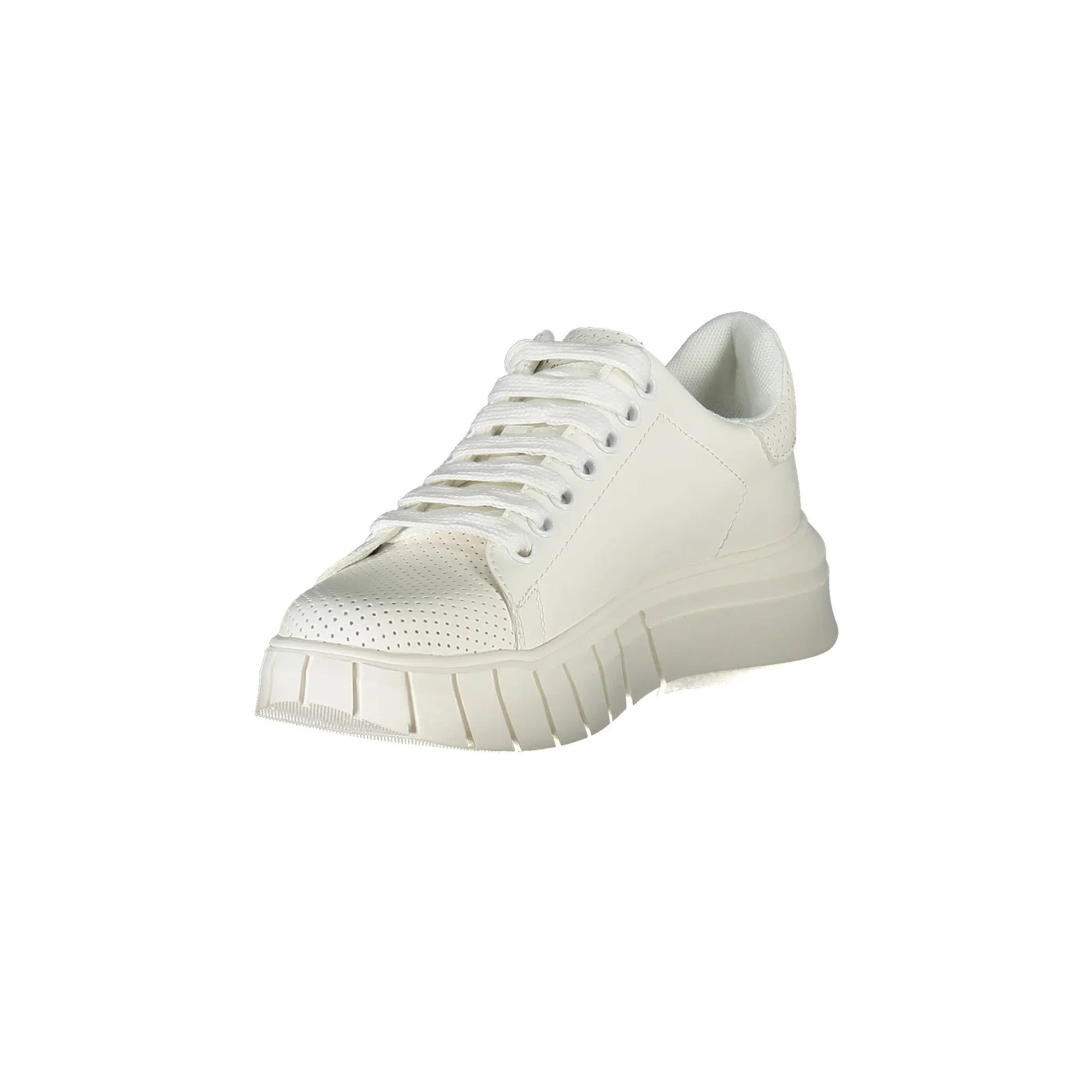 GAELLE PARIS Women's White Sneakers with Contrast Details