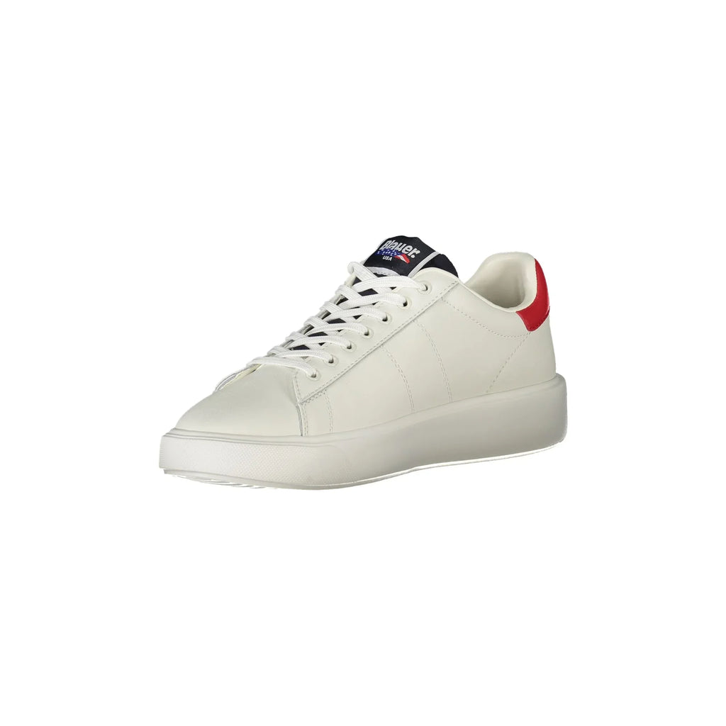 BLAUER Scarpe Sneakers Uomo Bianche con Dettagli a Contrasto