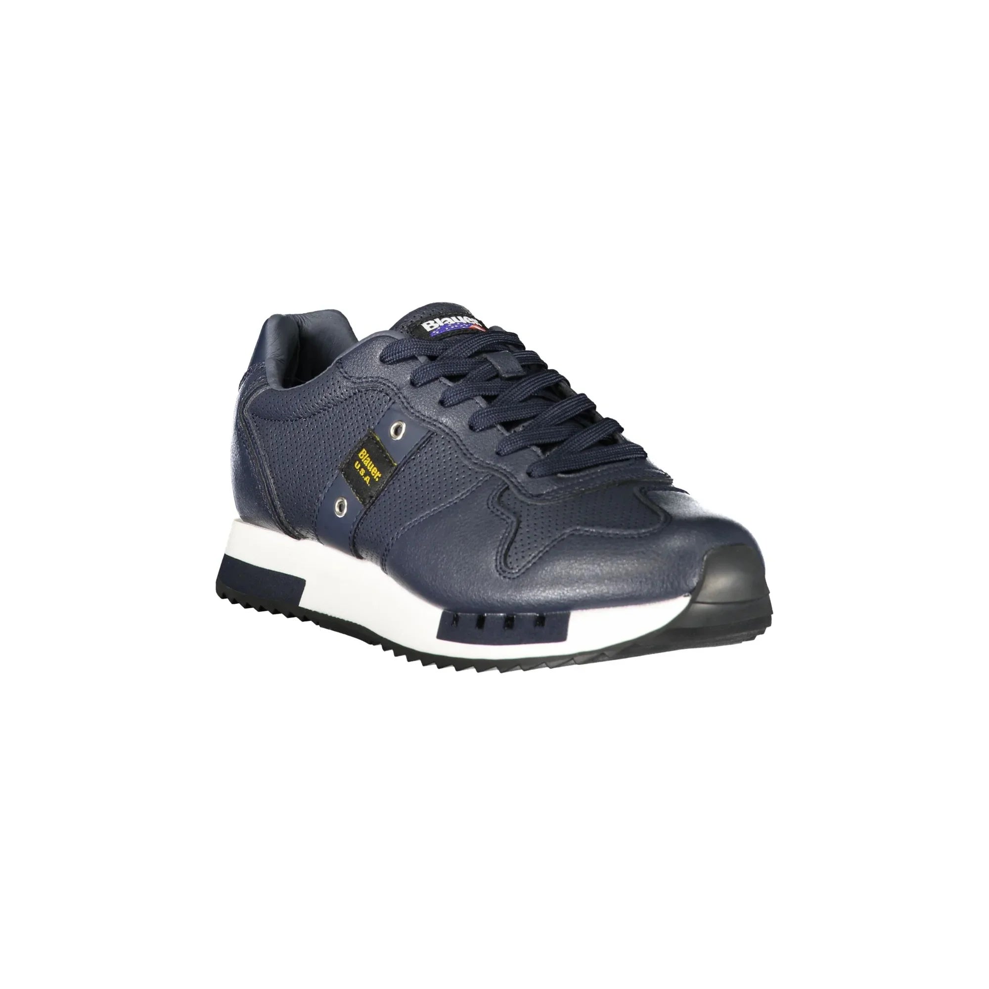 BLAUER Men's Blue Sneakers with Laces and Contrast Details
