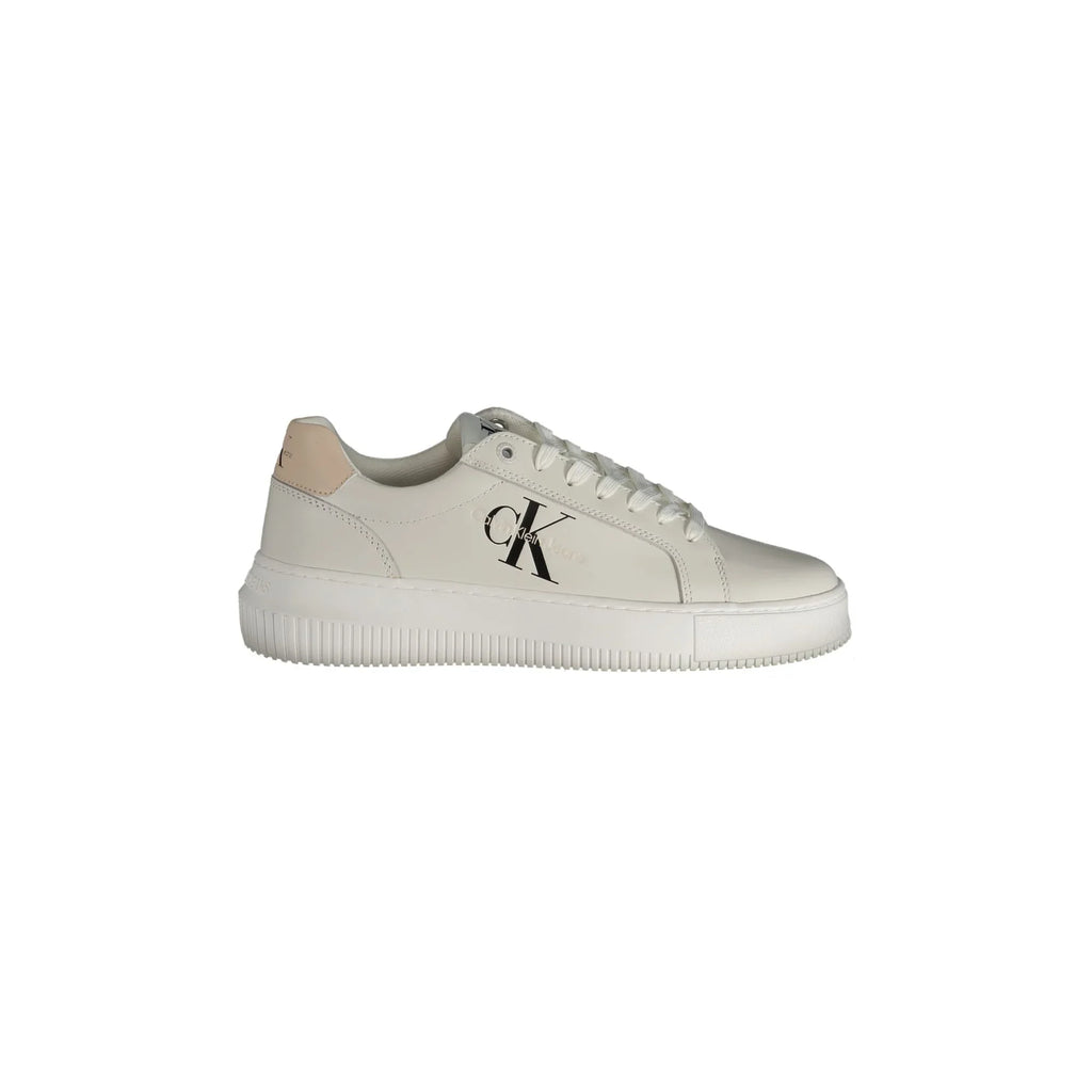 CALVIN KLEIN Scarpe Sneakers Donna Bianche con Dettagli a Contrasto