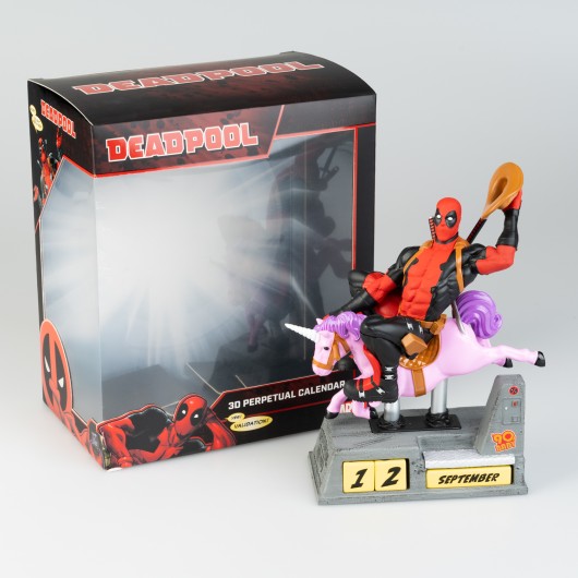 Marvel Deadpool Pony Perpetual 3D Desk Calendar Figure Gadget Statue 21Cm