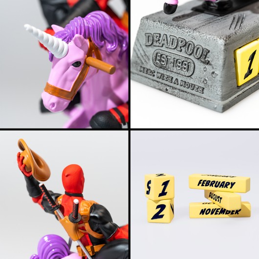 Marvel Deadpool Pony Perpetual 3D Desk Calendar Figure Gadget Statue 21Cm
